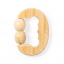 Massageador de bambu com 2 bolas e alça ergonômica