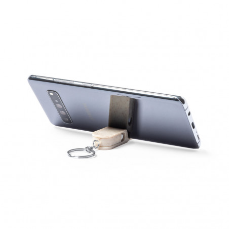 Chaveiro suporte para smartphone fabricado em cana-de-açúcar
