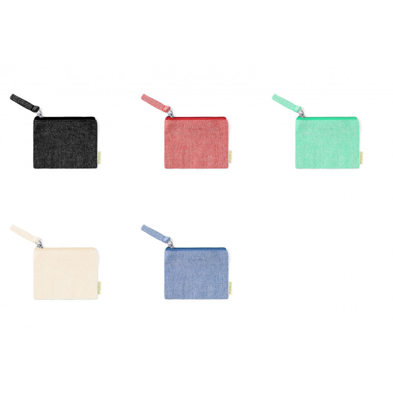 Porta-moedas de algodão com zíper em várias cores para mulheres