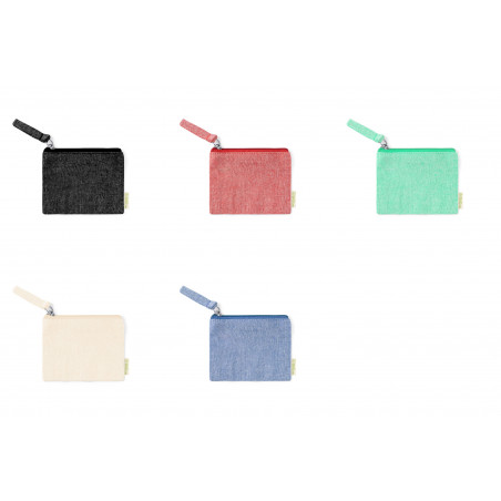 Porta-moedas de algodão com zíper em várias cores para mulheres