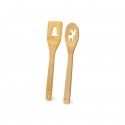 Colher e espátula de cozinha feitas de bambu com designs de Natal
