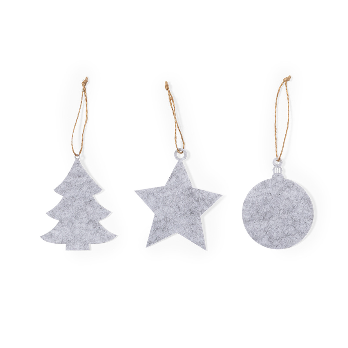 Conjunto de 3 enfeites de natal em feltro