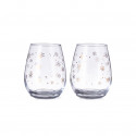 Pacote com 2 copos de Natal de cristal com design de flocos de neve