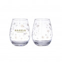 Pacote com 2 copos de Natal de cristal com design de flocos de neve