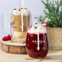 Pacote com 2 copos de Natal de cristal com design de flocos de neve
