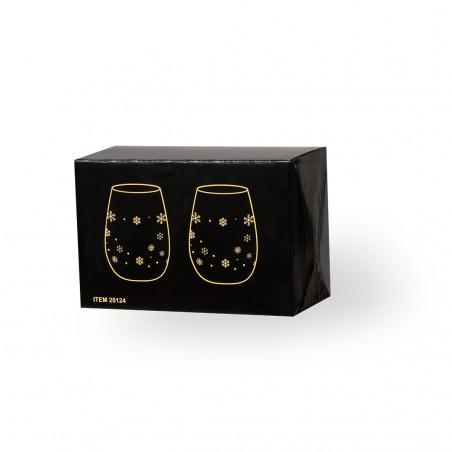 Pacote com 2 copos de Natal de cristal com design de flocos de neve