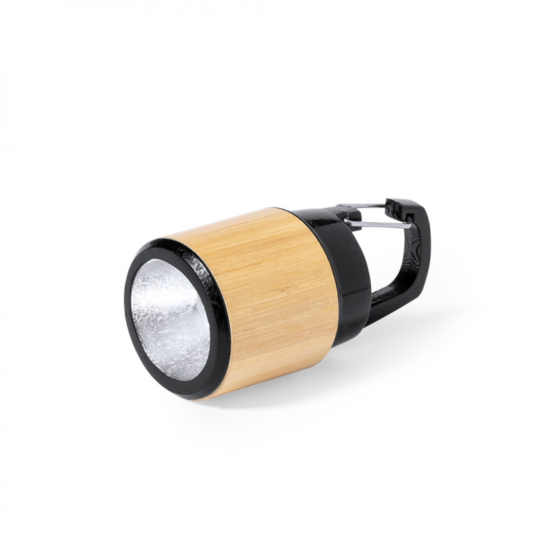 Lanterna de luz led com pilhas fabricada em bambu