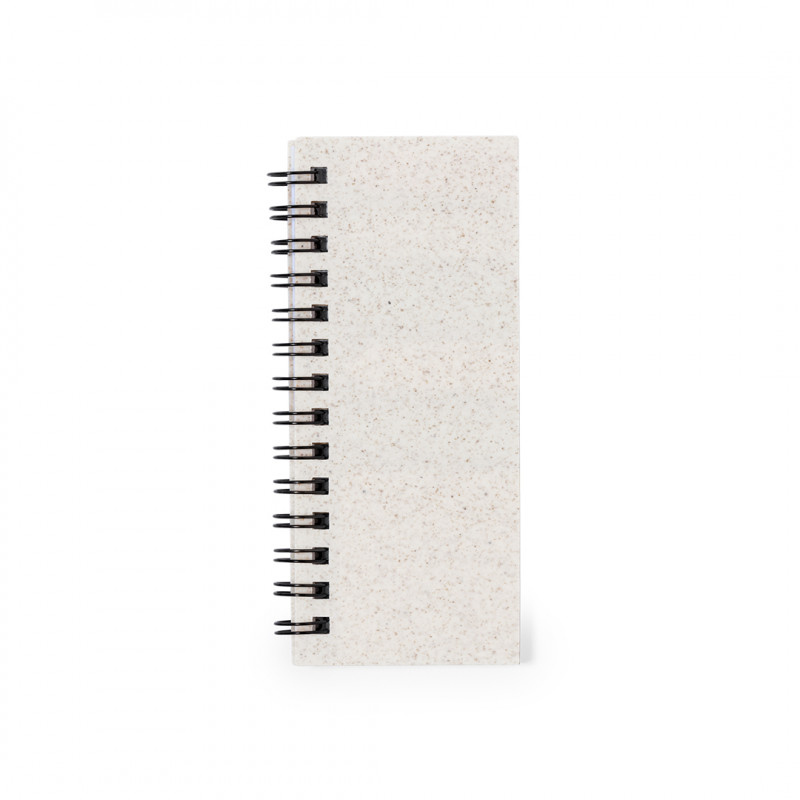 Bloco de notas com folhas listradas brancas e post it