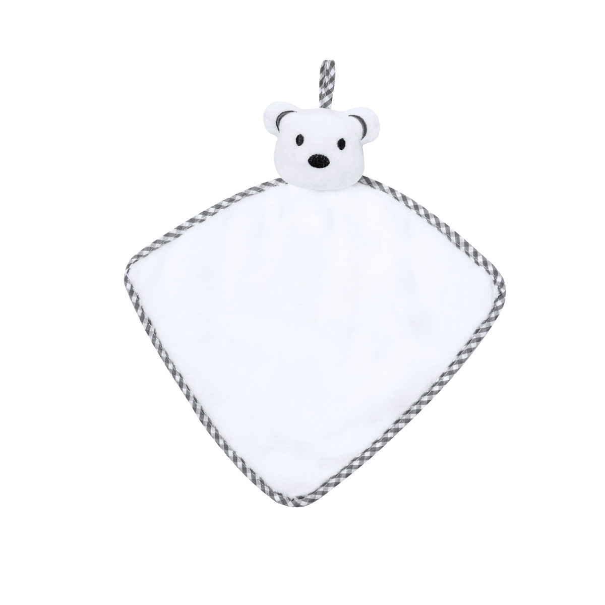 Doudou de pelúcia para bebês em forma de ursinho branco