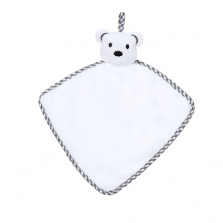 Doudou de pelúcia para bebês em forma de ursinho branco