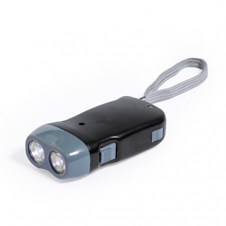 Lanterna com 2 LEDs e dínamo para presentear