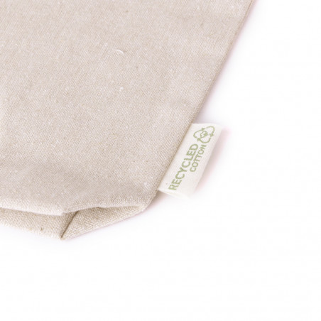 Necessaire de algodão na cor natural com zíper e cordão