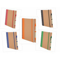 Caderno A5 com caneta em papelão reciclado