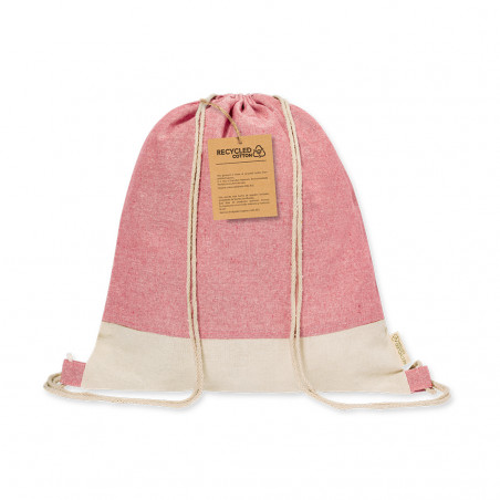 Mochila de cordão fabricada em algodão de cores naturais para presentear