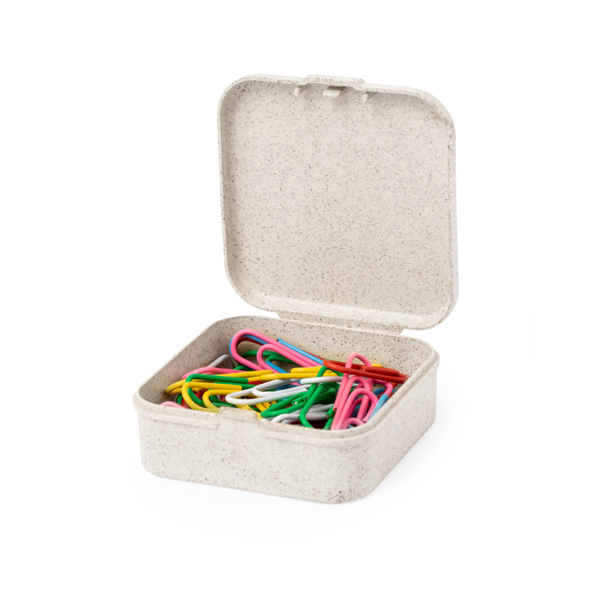 Estojo porta clipes feito de material reciclado para dar de presente