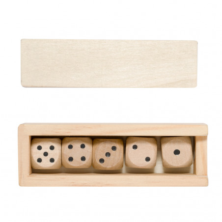 Jogo de dados de madeira
