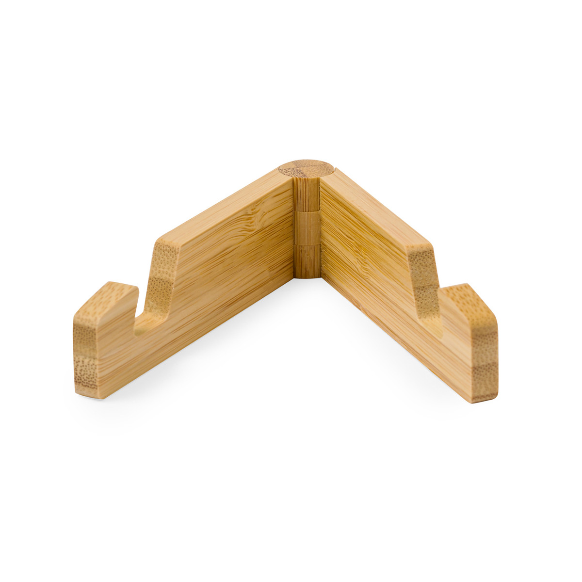 Suporte ajustável de bambu para celular