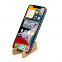 Suporte ajustável de bambu para celular