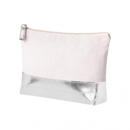 Necessaire de algodão com base metálica para presentear em eventos