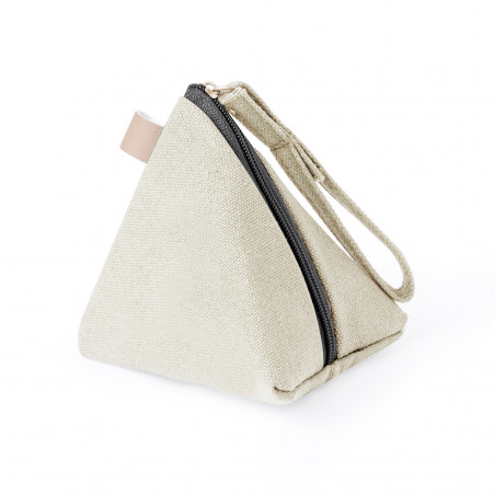 Bolsa em forma de pirâmide com zíper e alça para dar de presente