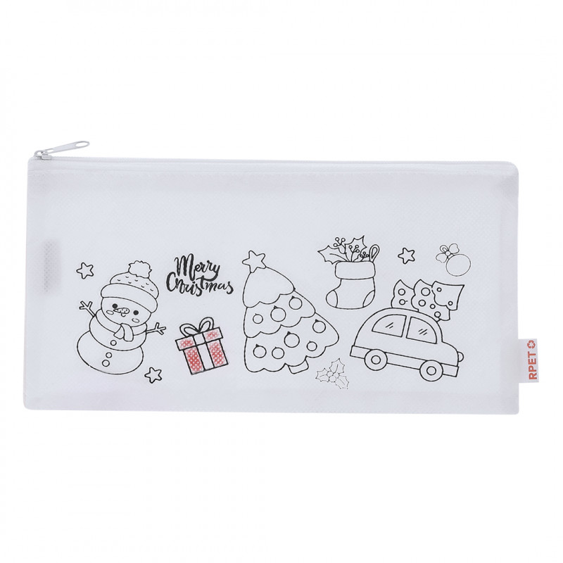 Estojo com tecido para pintar com design de Natal