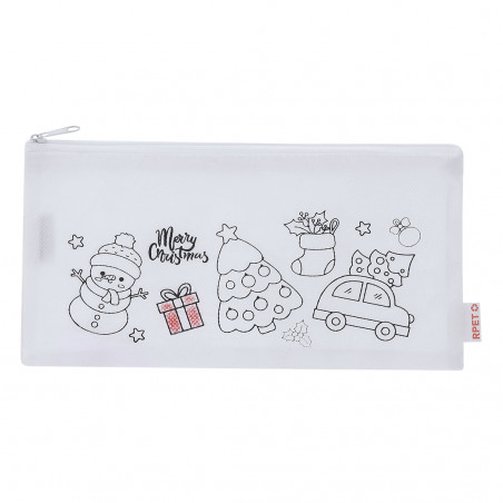 Estojo com tecido para pintar com design de Natal