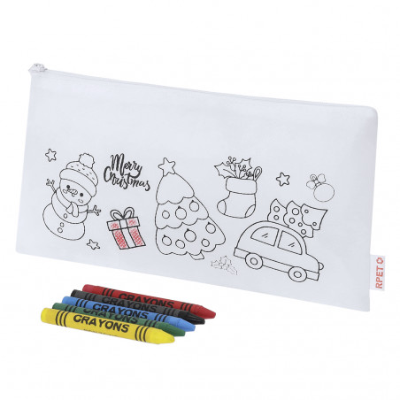 Estojo com tecido para pintar com design de Natal