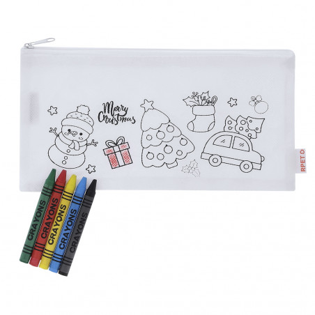 Estojo com tecido para pintar com design de Natal