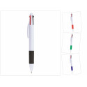 Canetas com 4 tintas nas cores preto, vermelho, azul e verde