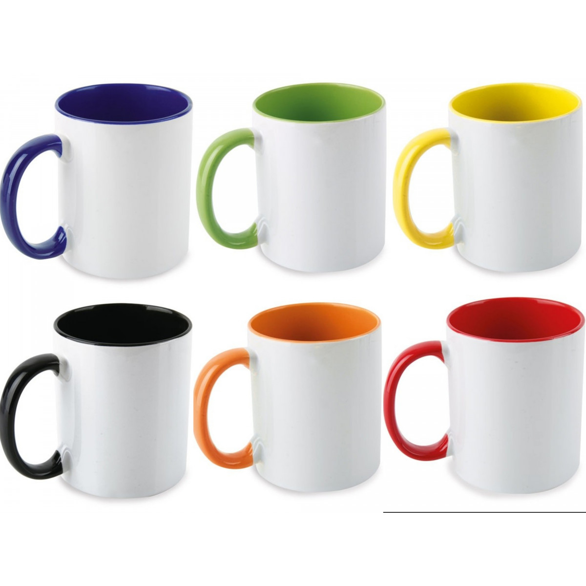 Caneca com interior colorido para sublimação