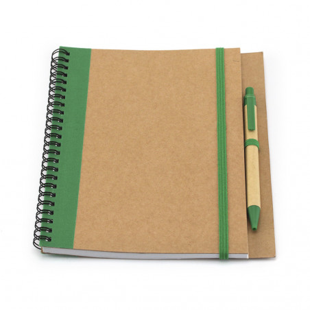 Caderno ecológico com caneta Design bicolor e anéis