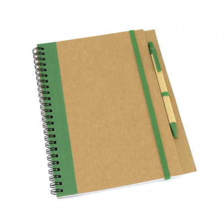 Caderno ecológico com caneta Design bicolor e anéis