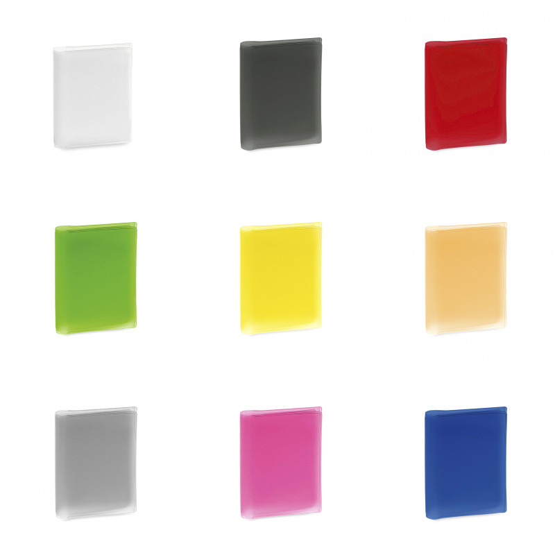Porta-cartões de PVC em cores sortidas com 6 compartimentos