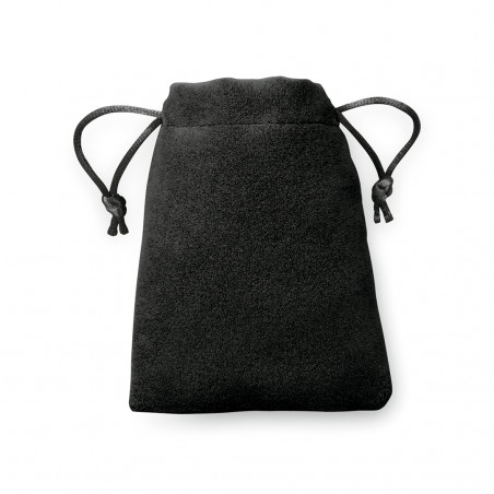Bolsa de camurça na cor preta com cordão