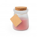 Vela aromática vermelha com etiqueta kraft personalizada para casamentos e eventos