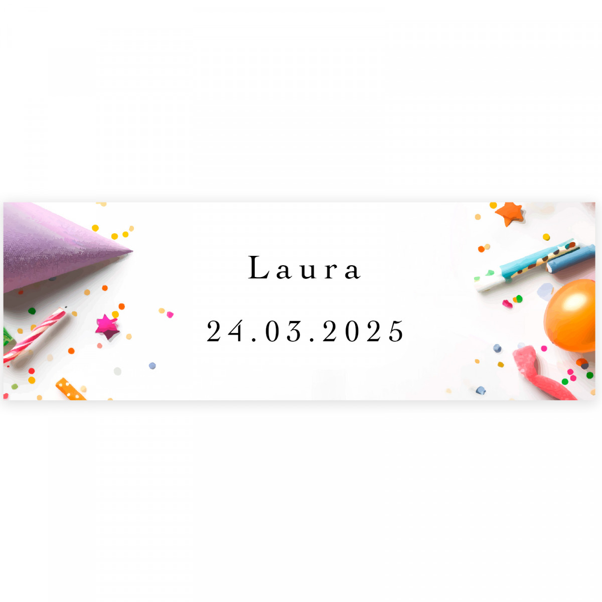 Adesivos para detalhes de aniversário 6x2cm personalizável