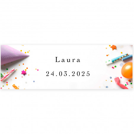 Adesivos para detalhes de aniversário 6x2cm personalizável