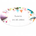 Adesivo ovalado personalizável 4x2cm