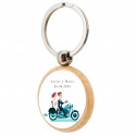 Chaveiro personalizado com adesivo de noivos em moto 5 cm personalizável