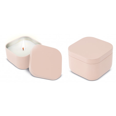 Vela aromática em caixa rosa personalizada para lembranças de casamentos