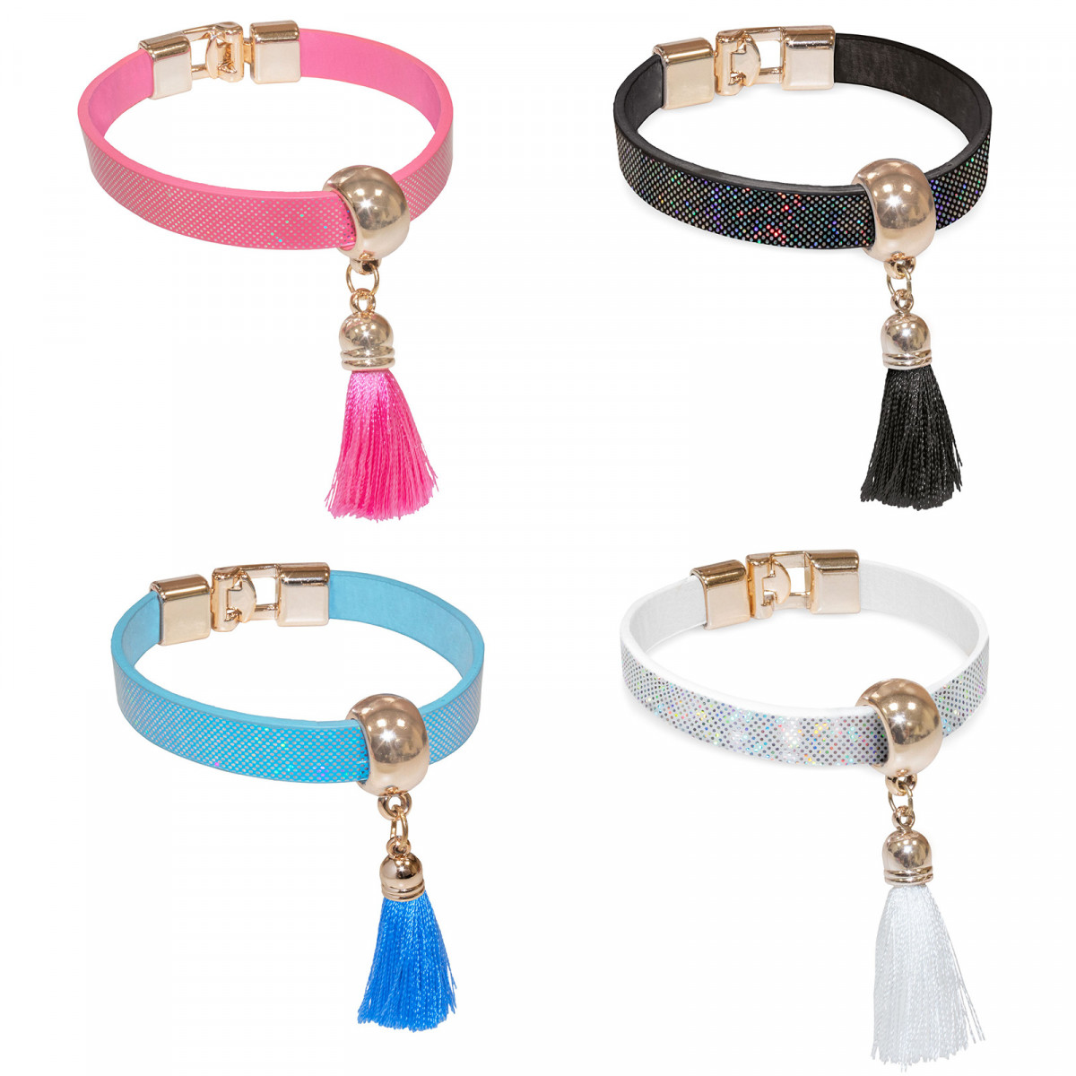 Pulseiras de Poliuretano com Borla Detalhes Elegantes para Convidados de Eventos