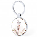 Chaveiro metálico com adesivo noivos personalizável para detalhes de casamento