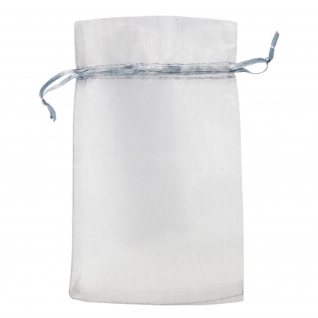 Brilho labial prata em bolsa de organza com cartão de agradecimento primeira comunhão menina para detalhes