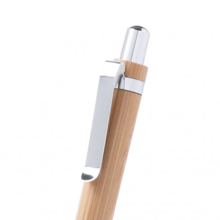 Estojinho com caneta e lapiseira de bambu personalizado com adesivo noivos para lembrança de casamento