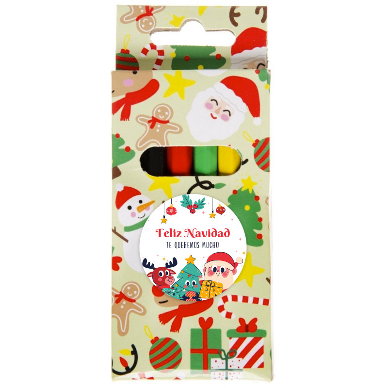 Lápis de cor natalinos personalizados para lembrancinhas