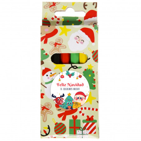 Lápis de cor natalinos personalizados para lembrancinhas