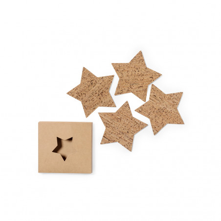 Porta-copos em forma de estrela com adesivo herbal personalizável para detalhes