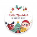 Aquece-mãos de Natal em bolsa metalizada e adesivo natalino para detalhes