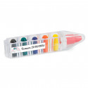 Ceras para colorir em estojo original e adesivo de agradecimento para detalhes