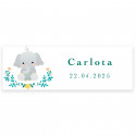 Adesivo 6x2cm personalizável com design de elefante
